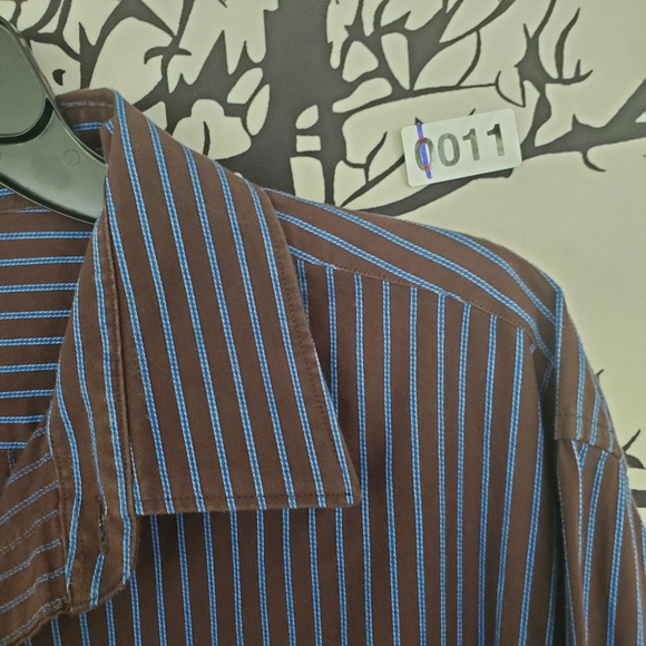 MICHAEL Kors Striped Button Up Shirt Long Sleeve - Picture 2 of 7